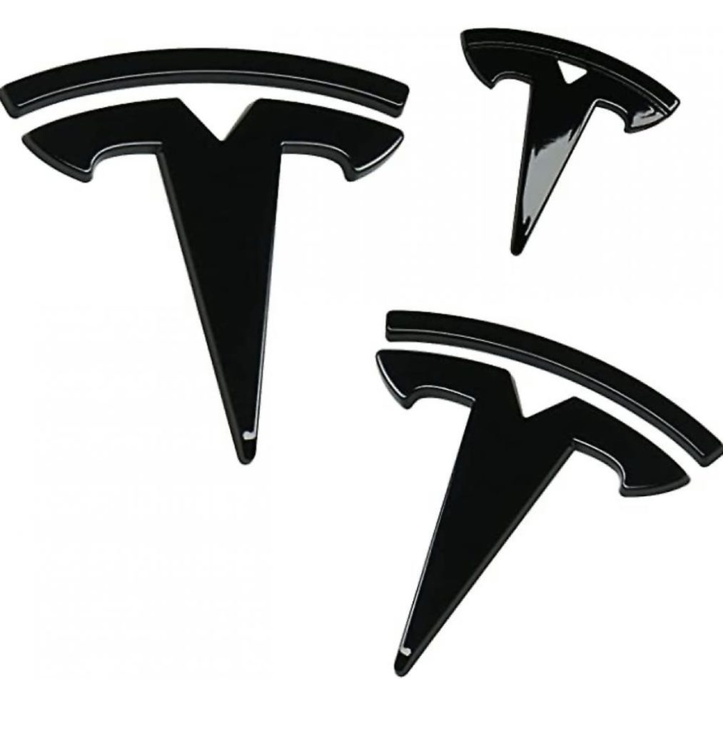 Tesla svarta emblem 3pack FordonsDesign