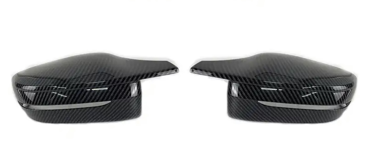 BMW G-serie spegelkåpor "M look" (Blank svart/Kolfiber)