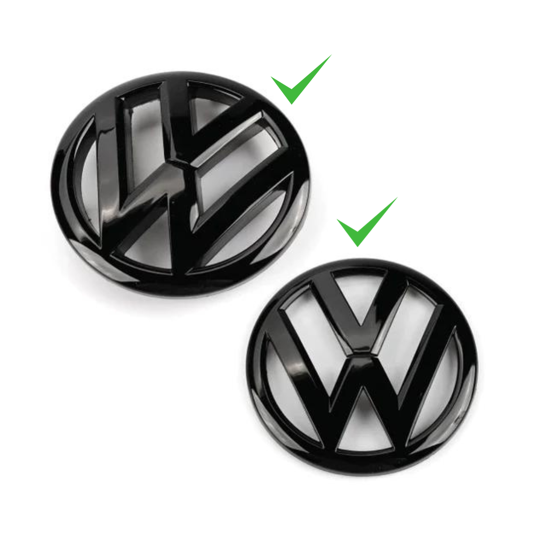 Volkswagen svarta emblem - Fram/Bak (20+ modeller)