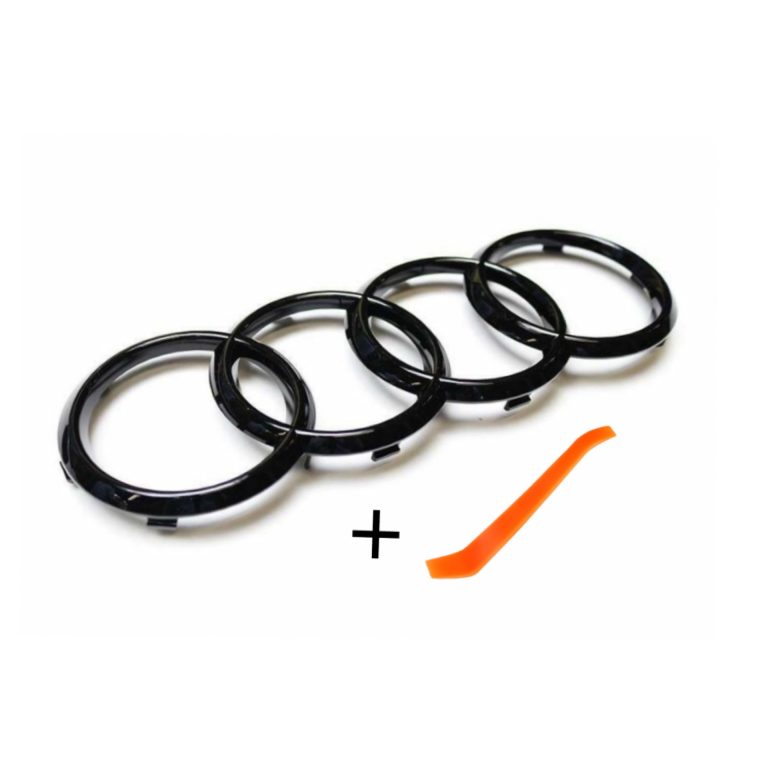 Svarta Audi ringar Grill/Fram/Bak - (30+ modeller)