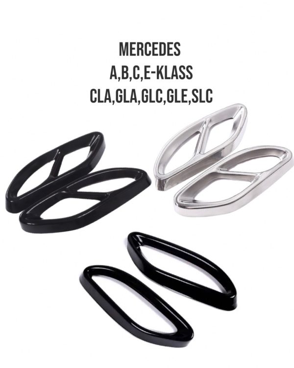 Mercedes Tailpipe (Exhaust) - Black &amp; Silver (Several models)
