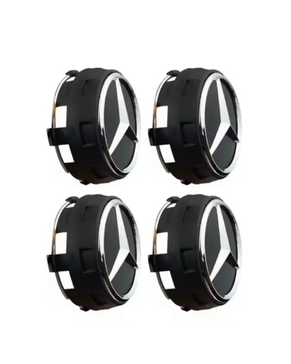 4-pack Mercedes centrumkåpor 75mm - Black edition - Bild 3