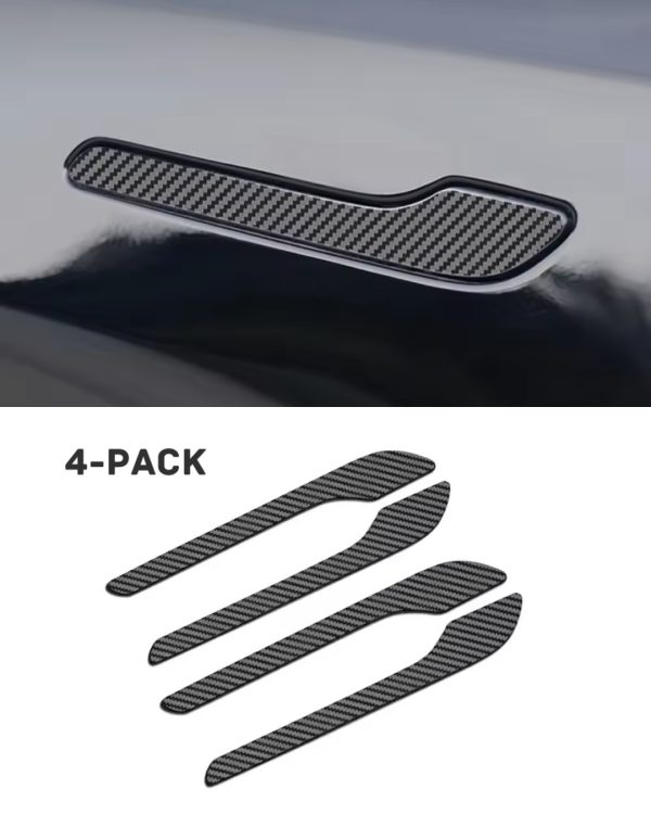 4-pack Tesla dörrhandtagsskydd till Model 3/Y - (Svart/Kolfiber) - Bild 4