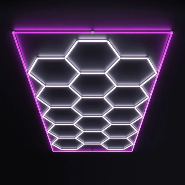 Hexagon belysning LED-Armatur 243x484cm - 6000K (Flera färger) - Bild 3