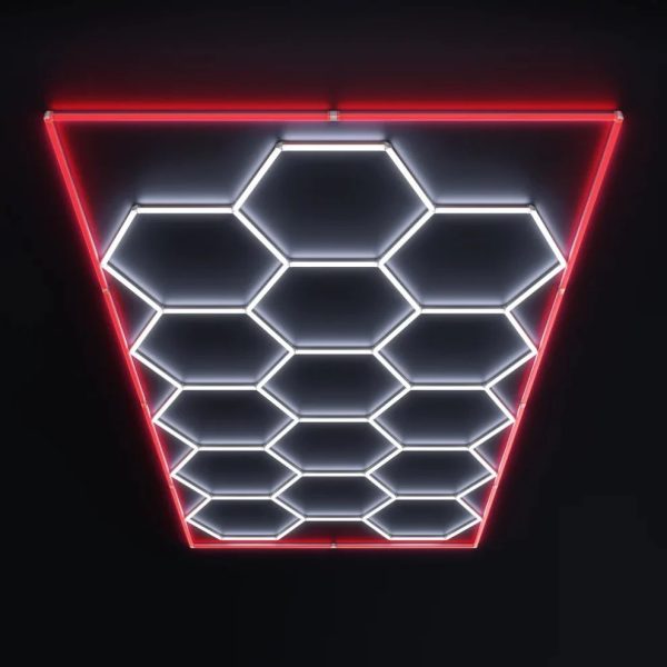 Hexagon belysning LED-Armatur 243x484cm - 6000K (Flera färger) - Bild 9
