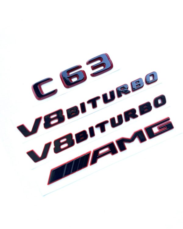 Exklusiva Mercedes AMG Svart/Röda emblem (15+ modeller) - Bild 8