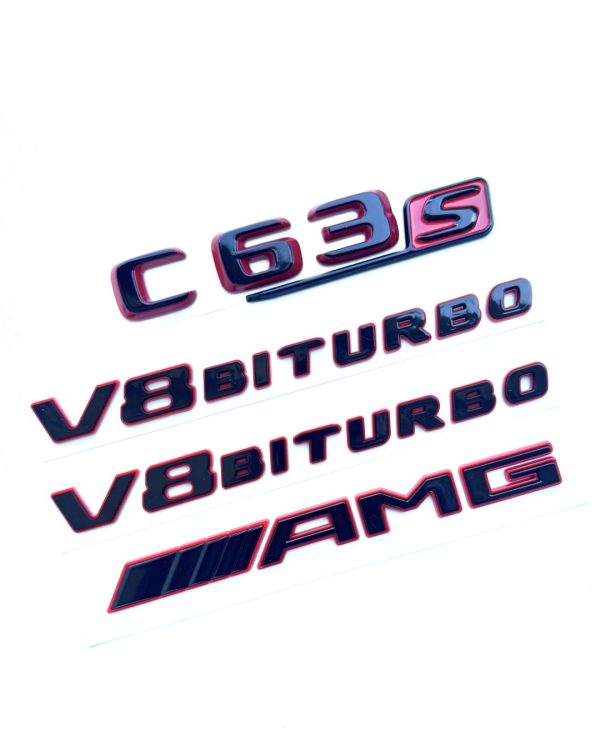 Exklusiva Mercedes AMG Svart/Röda emblem (15+ modeller) - Bild 4