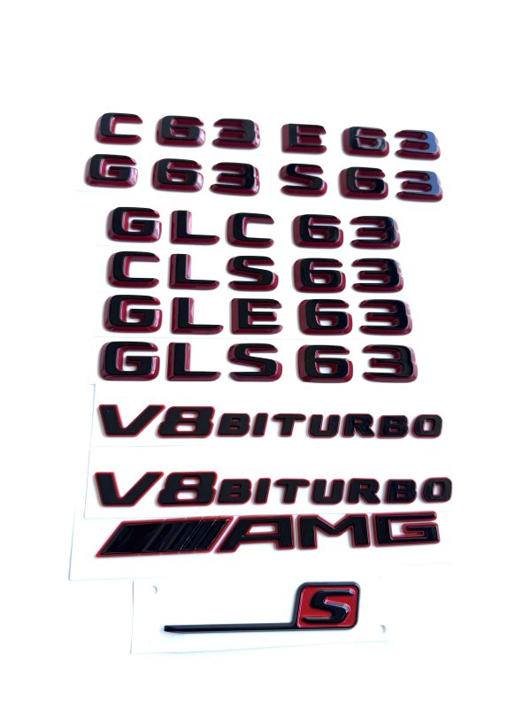 Exklusiva Mercedes AMG Svart/Röda emblem (15+ modeller) - Bild 2