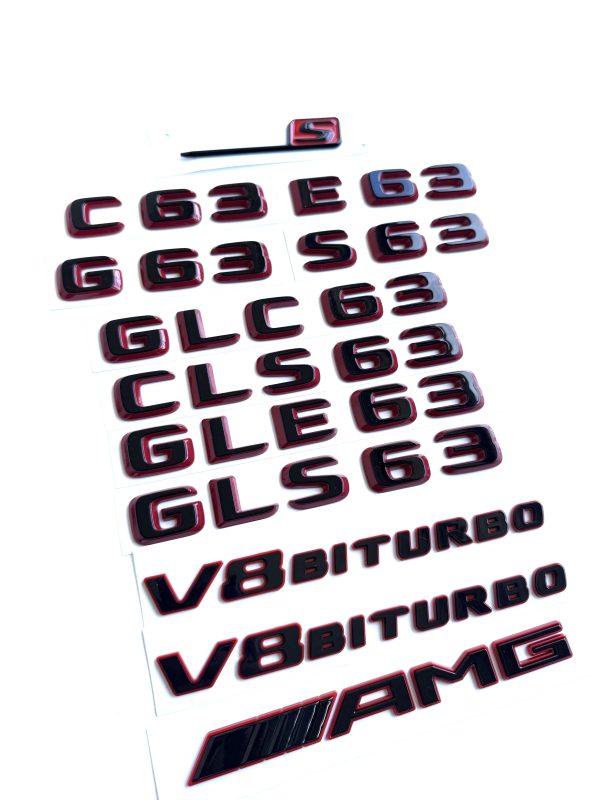 Exklusiva Mercedes AMG Svart/Röda emblem (15+ modeller) - Bild 3