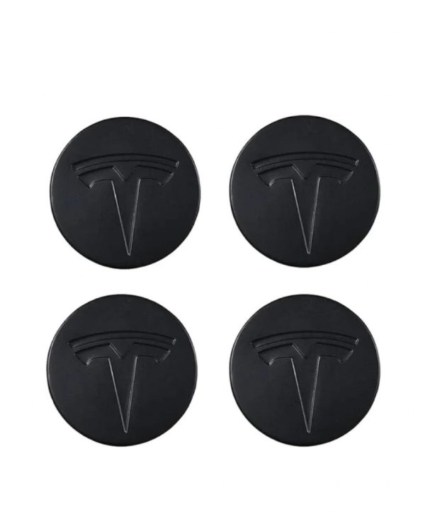 Tesla centrumkåpor 4-pack Helsvarta 57mm