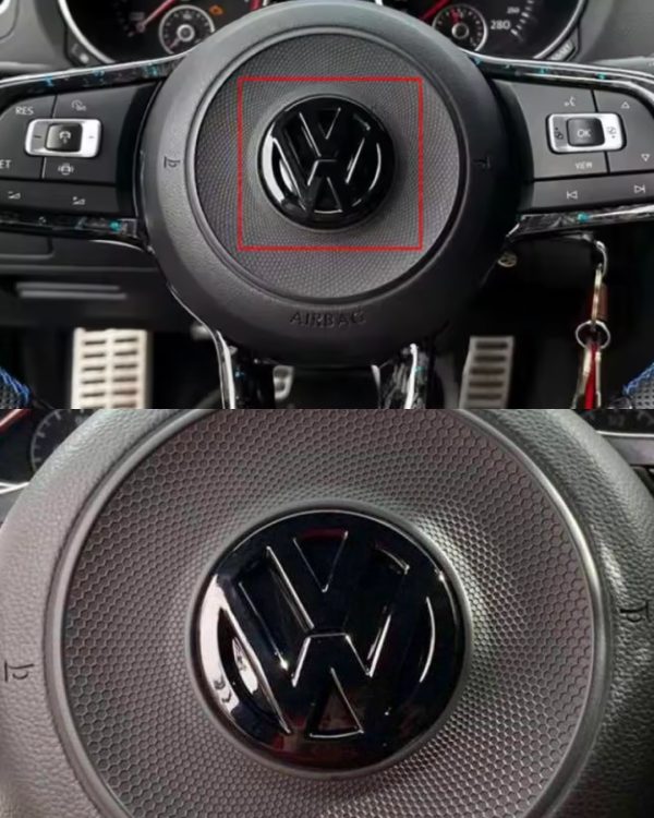 Svart VW ratt emblem R-line - Passar flera modeller