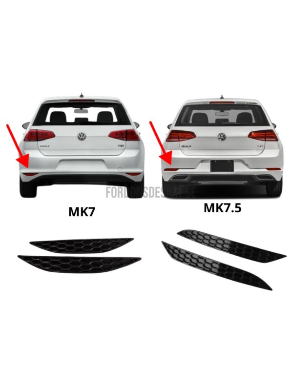 Volkswagen Golf MK7/MK7.5 2-pack reflex överlägg i svart hexagon