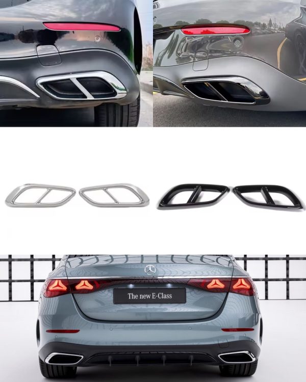 Mercedes E-klass W214 2023-2025 Ändrör/Slutrör (Avgaskåpa) – Svart & Silver