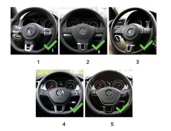 Svart VW ratt emblem svart/"kolfiber" - Passar flera modeller - Bild 2