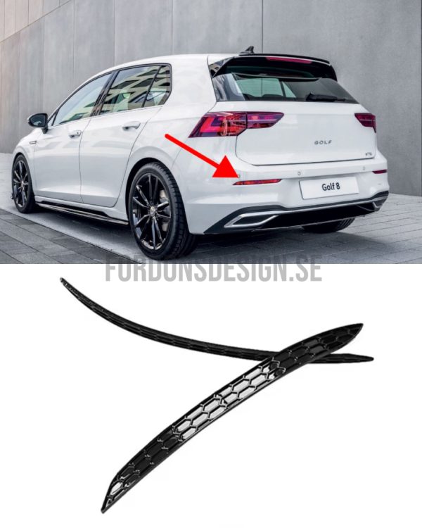 Volkswagen Golf MK8 2-pack reflex överlägg i svart hexagon - Bild 4