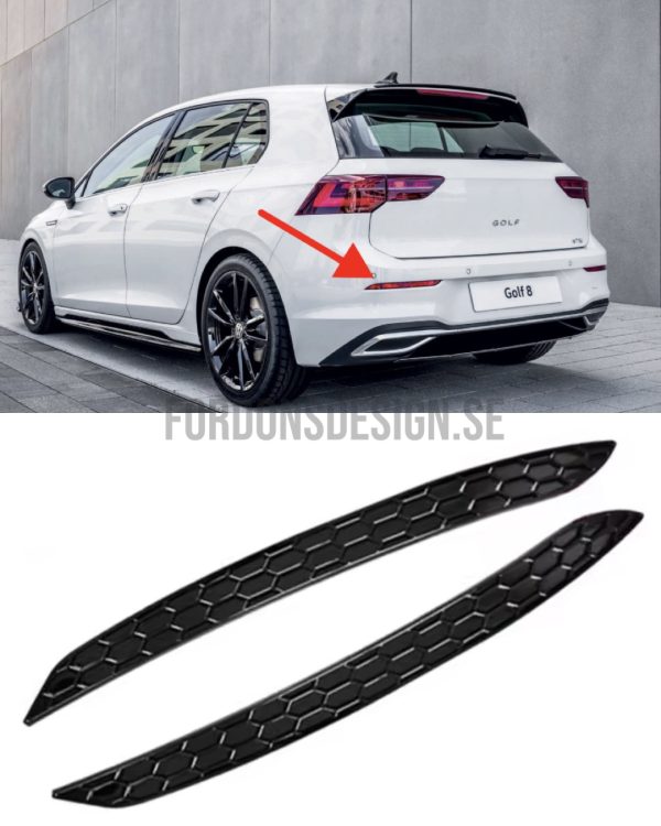 Volkswagen Golf MK8 2-pack reflex överlägg i svart hexagon
