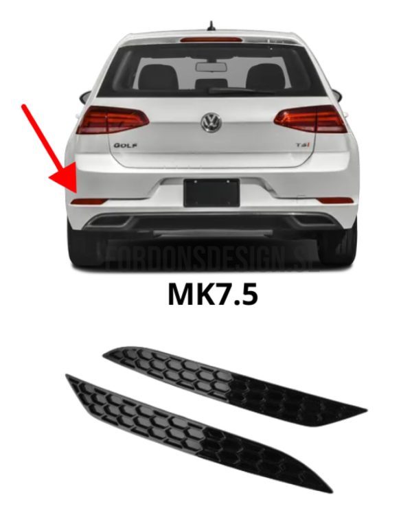 Volkswagen Golf MK7/MK7.5 2-pack reflex överlägg i svart hexagon - Bild 3