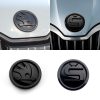 Svarta Skoda emblem 80mm/90mm till motorhuv & baklucka - Flera modeller