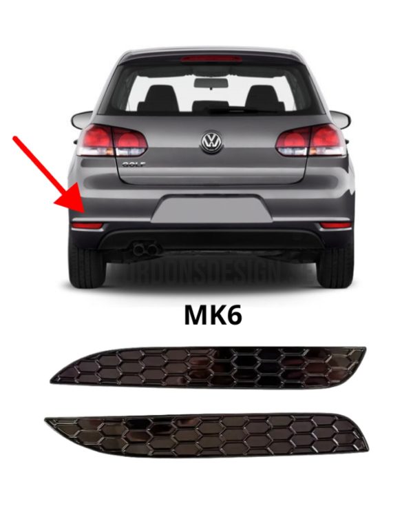 Volkswagen Golf MK6 2-pack reflex överlägg i svart hexagon