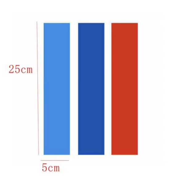 BMW M färger tricolor vinyl 3-pack till interiör/exteriör - Bild 3