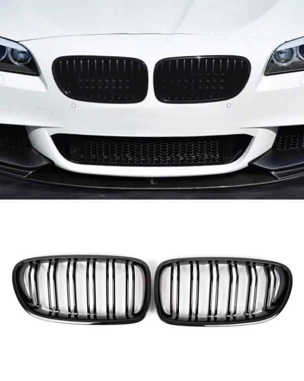 BMW F10/F11/M5 svart grill/njurar dubbelribbad