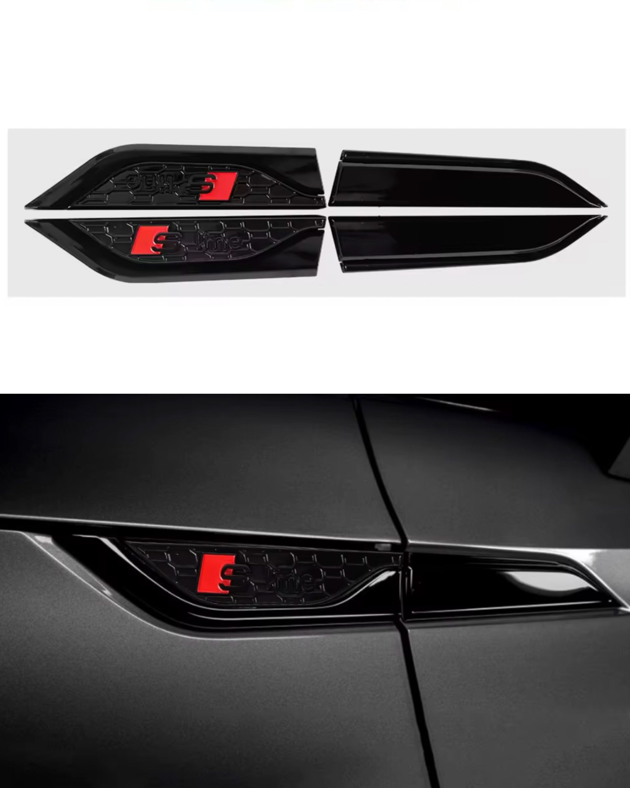 2-pack Svart Audi S-line skärm emblem - Exklusiv 1 2-pack Svart Audi S-line skärm emblem - Exklusiv