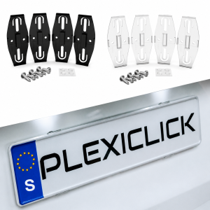Plexiclick Sign Holder, Transparent/Black (4-pack)