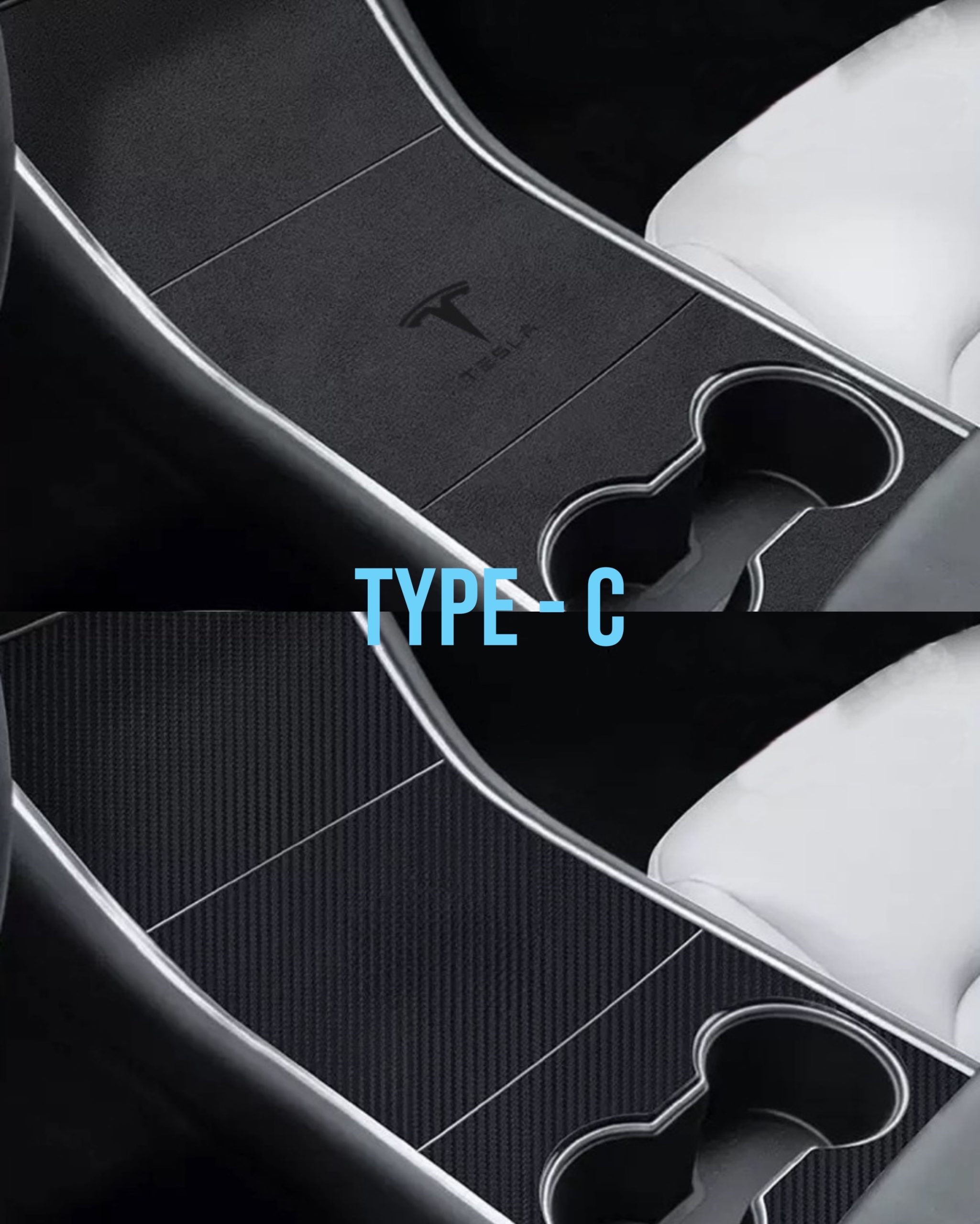 Färdigskuren vinyl passande Tesla model 3/Y – Mittkonsol skydd i "Alcantara" & "Kolfiber" 10 Färdigskuren vinyl passande Tesla model 3/Y – Mittkonsol skydd i "Alcantara" & "Kolfiber" - Bild 10