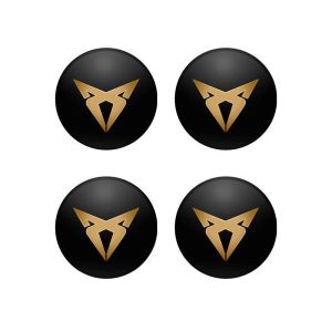 4-pack Cupra centrumkåpor i Svart/Koppar 60/65/68mm