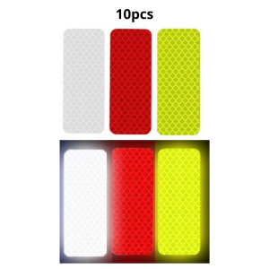 Reflexstickers 10-pack – Öka synligheten direkt (Röd/Vit/Gul)