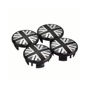 4-pack MINI Cooper flag centrumkåpor i Svart 54mm