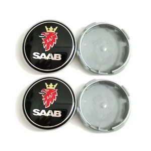 4-pack SAAB centrumkåpor i Svart 63mm