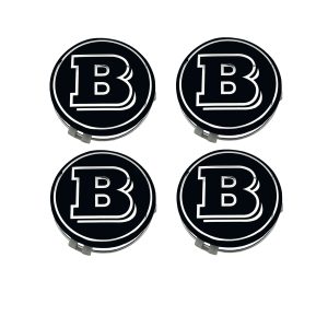 4-pack BRABUS centrumkåpor i Svart 75mm