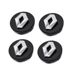 4-pack Renault centrumkåpor i Svart 57mm/60mm