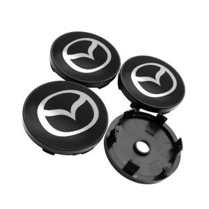 4-pack Mazda centrumkåpor i Svart 60/65/68mm
