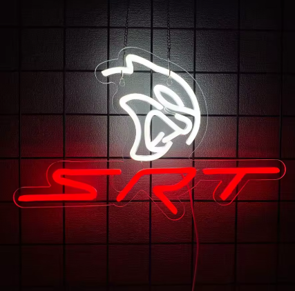 LED Neon Skylt – SRT (41.5×26.5 cm) till garage/hem/kontor 1 LED Neon Skylt – SRT (41.5×26.5 cm) till garage/hem/kontor