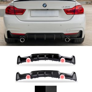 Diffuser BMW 4-serie F32 F33 F36 - Blanksvart/"Kolfiber" (Singel dubbla rör)
