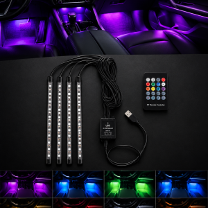 LED Ambient Light Kit för Bil - 8 Färger | Universell Passform (USB)
