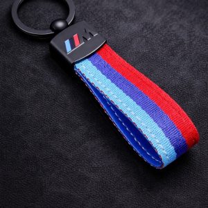 BMW M Nyckelring – Tygband med M-ränder (tricolor)