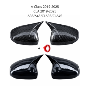 Mercedes batman spegelkåpor - A-klass/CLA/A35/A45/CLA35/CLA45 - Svart/"Kolfiber"