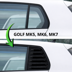 Volkswagen Golf MK5/MK6/MK7 fönster kåpa - Blanksvart/"Kolfiber"