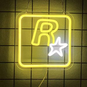 LED Neon Skylt – Rockstar (23x23cm) till garage/hem/kontor