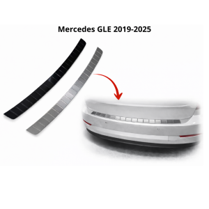 Hem 9 Bakre Stötfångarskydd/Lastskydd i Rostfritt Stål (Svart/Silverkrom) – Passande Mercedes GLE 2019-2025