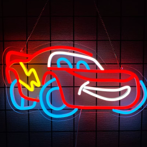 LED Neon Skylt – Blixten Mcqueen (42x24cm) till garage/hem/kontor