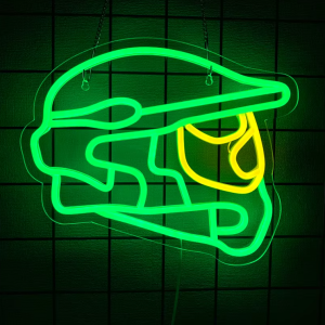 LED Neon Skylt – Cross Helmet (33x27.5cm) till garage/hem/kontor
