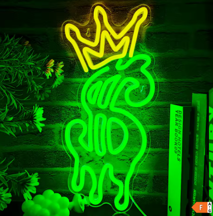 LED Neon Skylt – Dollar King (42.5x21cm) till garage/hem/kontor 2 LED Neon Skylt – Dollar King (42.5x21cm) till garage/hem/kontor - Bild 2