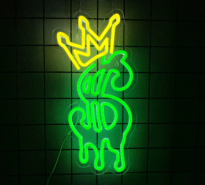 LED Neon Skylt – Dollar King (42.5x21cm) till garage/hem/kontor 1 LED Neon Skylt – Dollar King (42.5x21cm) till garage/hem/kontor