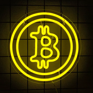 LED Neon Skylt – Bitcoin (29x29cm) till garage/hem/kontor