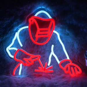 LED Neon Skylt – Svetsare (34.8x31.5cm) till garage/hem/kontor