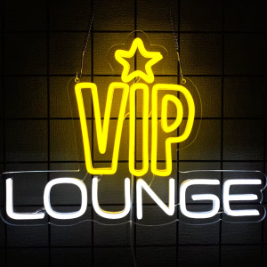LED Neon Skylt – VIP Lounge (41x30cm) till garage/hem/kontor
